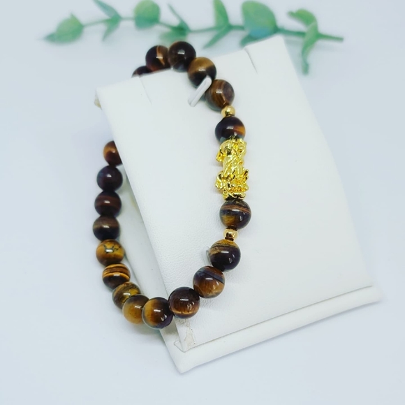 Tiger Eye Pixiu Feng Shui bracelet/8 mm - Picture 3 of 3